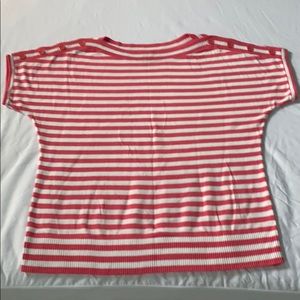 Talbots Hot Pink Stripe Cap Sleeve Sweater